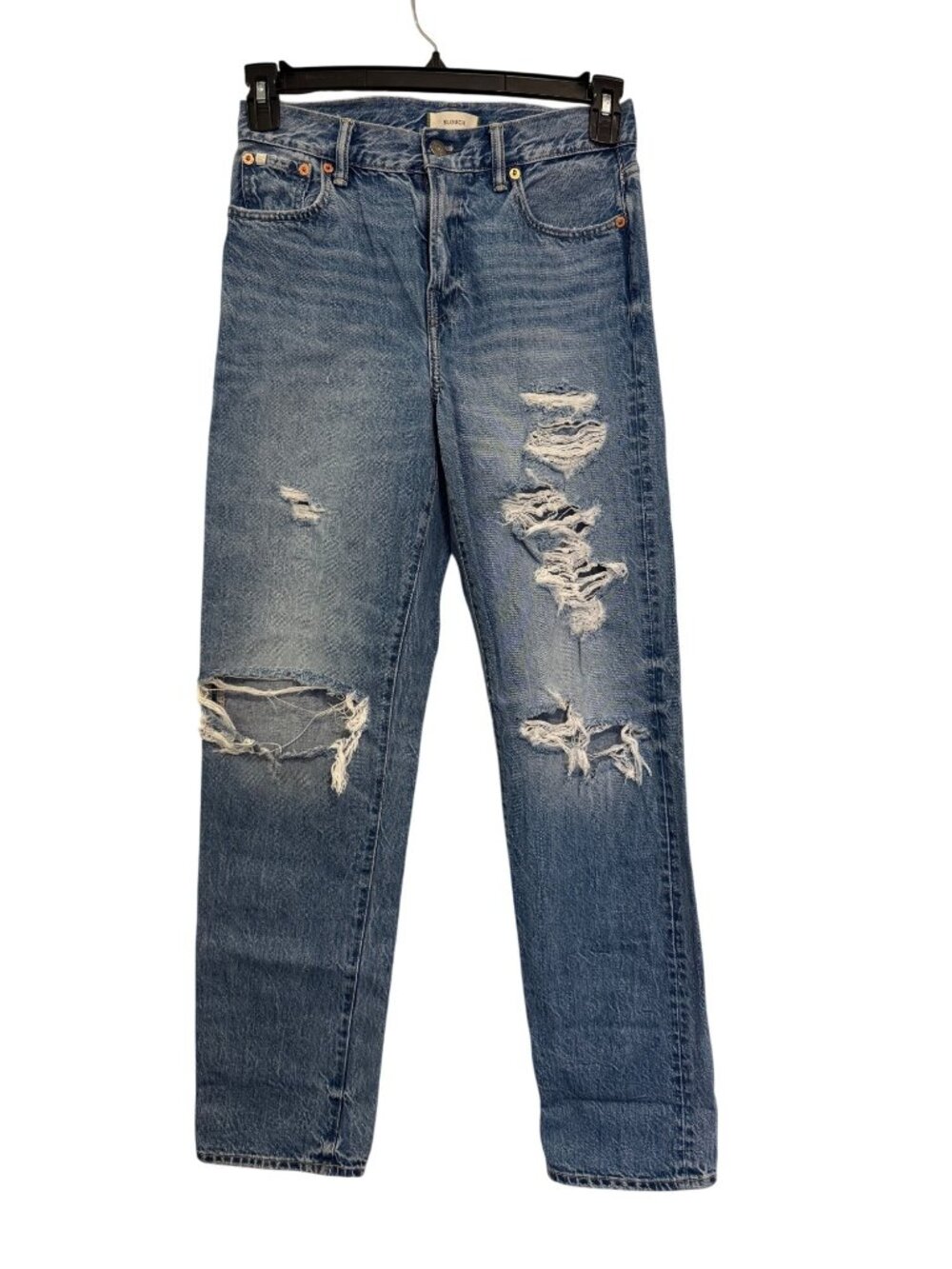 AE77 Womens Slouch Distressed Organic Cotton Jeans Regular Fit Blue Size 0